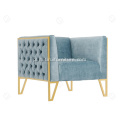 Sofa do salonu z tytułem niebieskiego tkaniny tytanowej